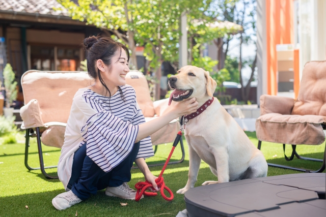 ブリーダー　犬と女性